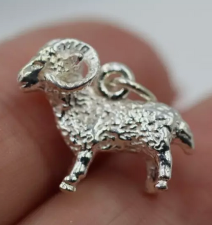Genuine Sterling Silver 925 or 9ct Yellow Gold Ram Aries Zodiac Charm / Pendant - Free Post