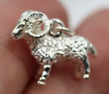 Genuine Sterling Silver 925 or 9ct Yellow Gold Ram Aries Zodiac Charm / Pendant - Free Post