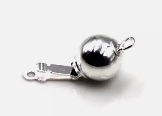 Genuine Sterling Silver 925 8mm Round Pearl Clasp