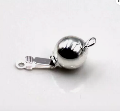 Genuine Sterling Silver 925 8mm Round Pearl Clasp