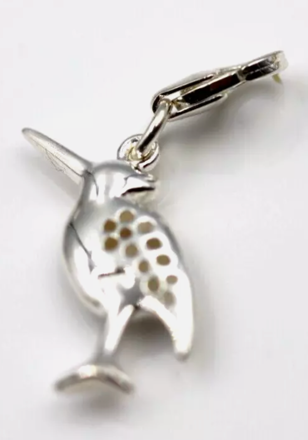 Sterling Silver 925 CZ Bird Charm / Pendant + Lobster Clasp