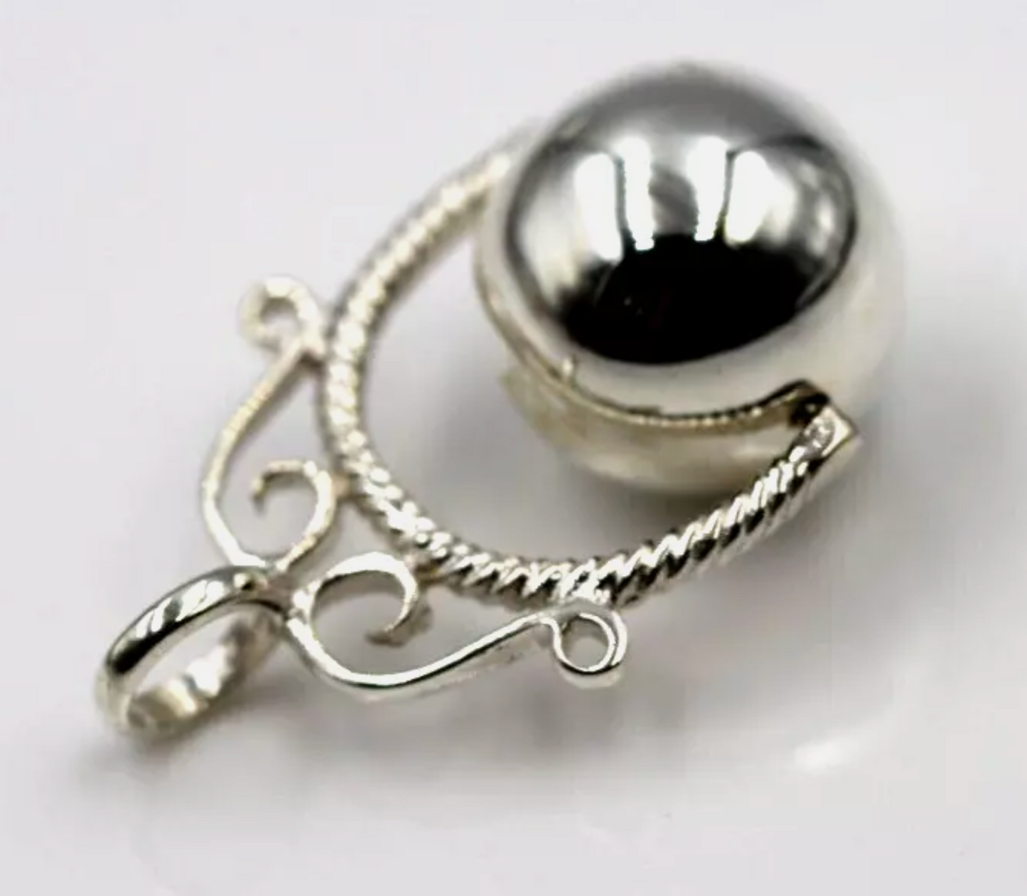 Genuine Large Sterling Silver 925 14mm Ball Spinner Pendant