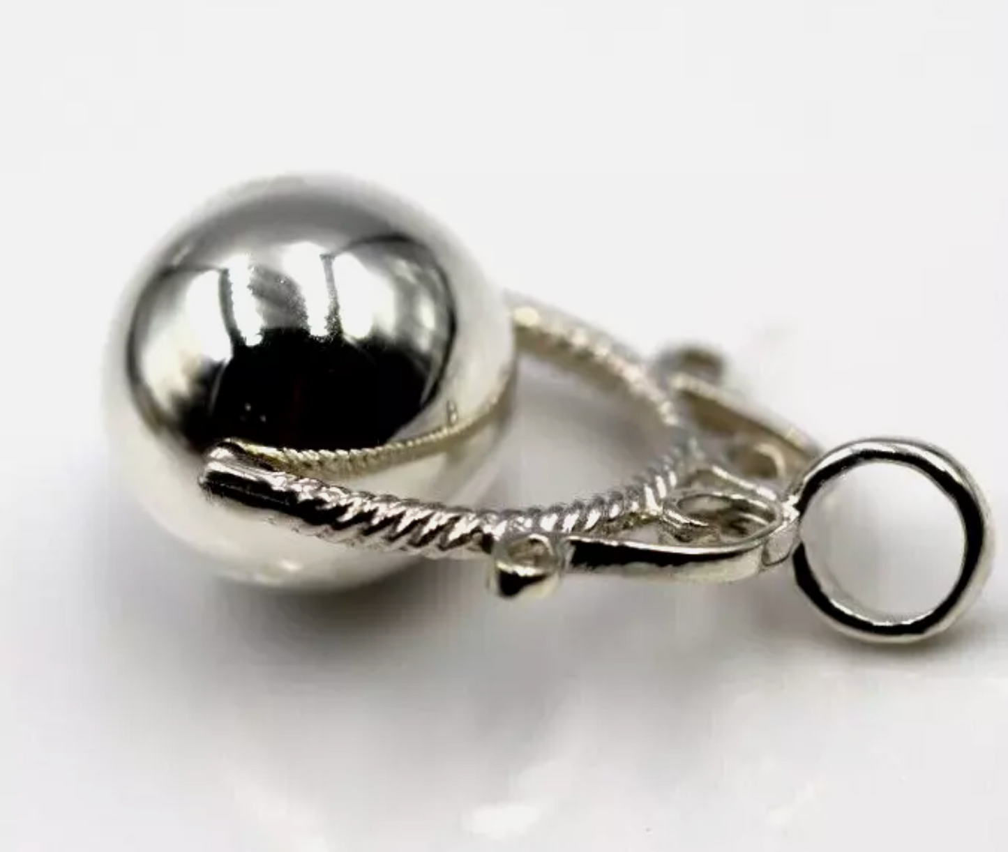 Genuine Large Sterling Silver 925 14mm Ball Spinner Pendant