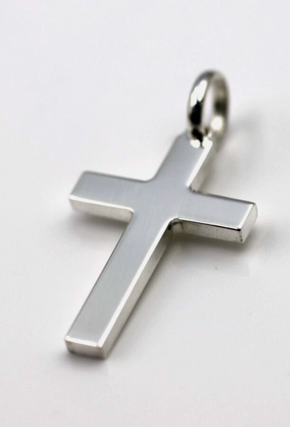 Kaedesigns Genuine Large Sterling Silver Cross Pendant 35mm x 22mm 7mm bail