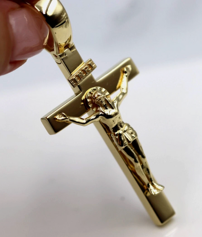 Genuine 18ct 750 Yellow, Rose or White Gold Solid Huge Large Heavy Crucifix Cross Pendant 40g