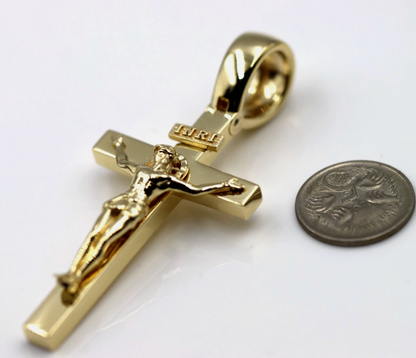 Genuine 18ct 750 Yellow, Rose or White Gold Solid Huge Large Heavy Crucifix Cross Pendant 40g
