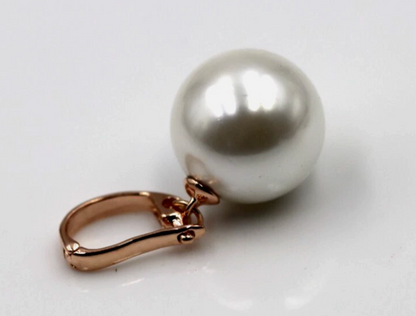 Genuine 9ct 9k 375 Yellow, Rose or White Gold 375 14mm Shell White Pearl Ball Enhancer Pendant
