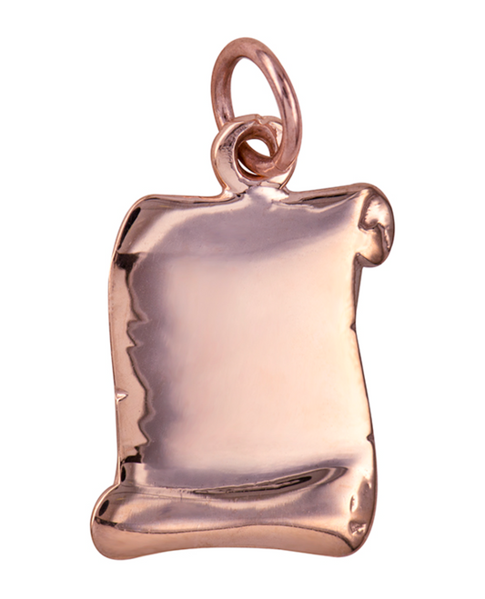 New Genuine Solid 9ct 9k 375 Yellow or Rose Gold Open Scroll Charm / Pendant  17x11mm
