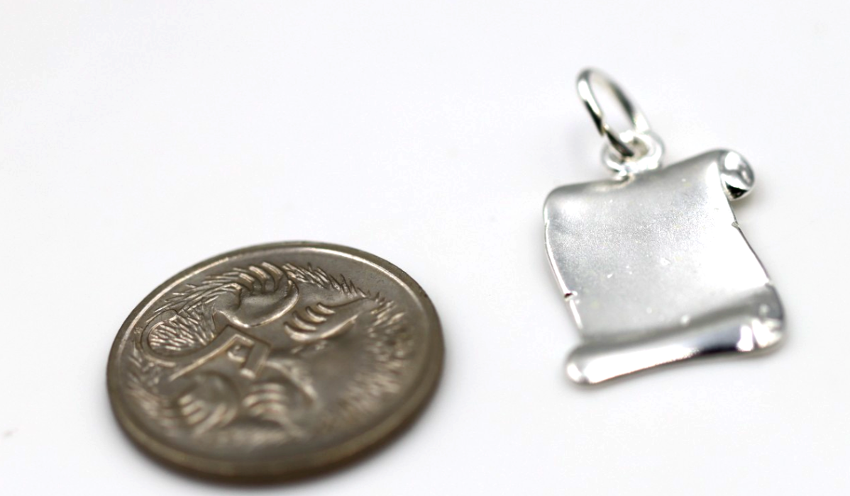 Genuine Sterling Silver 925 Open Scroll Charm / Pendant  19x12mm