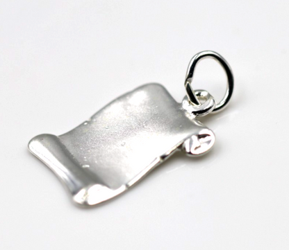 Genuine Sterling Silver 925 Open Scroll Charm / Pendant  19x12mm