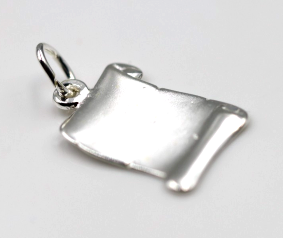 Genuine Sterling Silver 925 Open Scroll Charm / Pendant  19x12mm