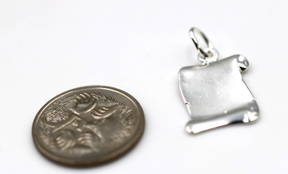 Genuine Sterling Silver 925 Open Scroll Charm / Pendant  19x12mm