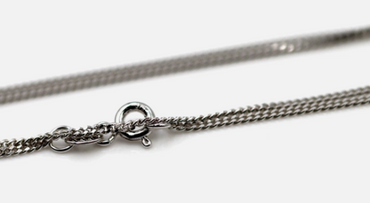 Genuine 9ct 9k 375 White Gold Diamond Cut Curb Necklace / Chain 2.5grams 40cm