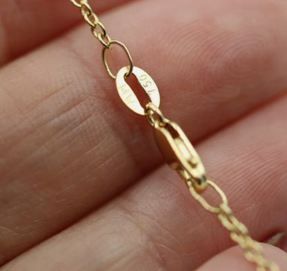 Genuine 47cm 18ct 18k 750 Yellow Gold Cable Necklace Chain 3.5g