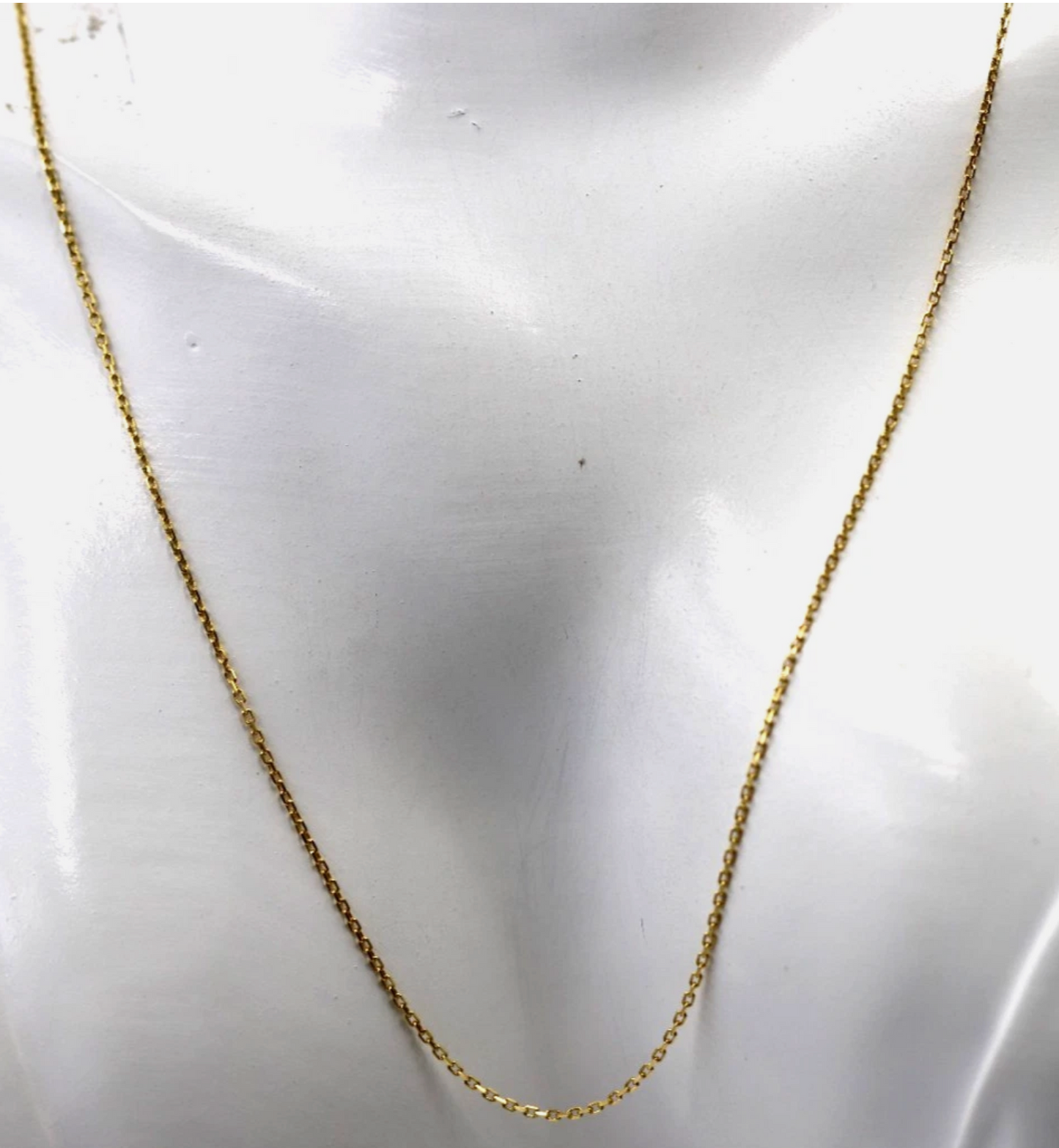 Genuine 50cm 18ct 18k 750 Yellow Gold Square Cable Necklace Chain 1.7g