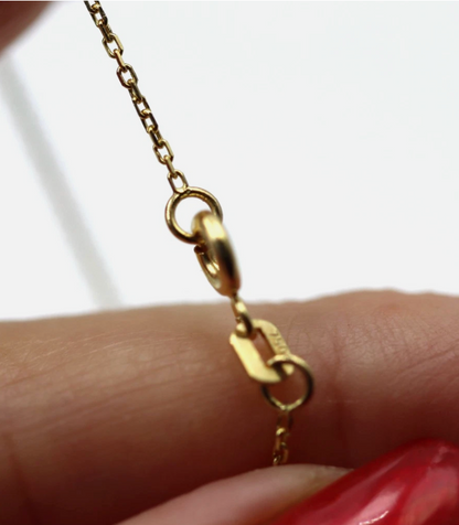 Genuine 50cm 18ct 18k 750 Yellow Gold Square Cable Necklace Chain 1.7g