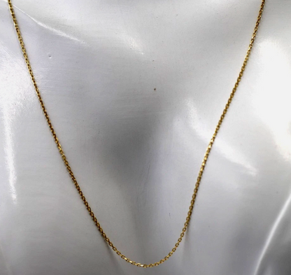 Genuine 50cm 18ct 18k 750 Yellow Gold Square Cable Necklace Chain 1.7g