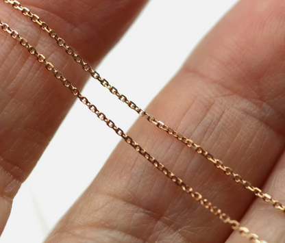 Genuine 18ct 18K 750 Rose Gold Cable Thin Chain Necklace 50cm 1.32g
