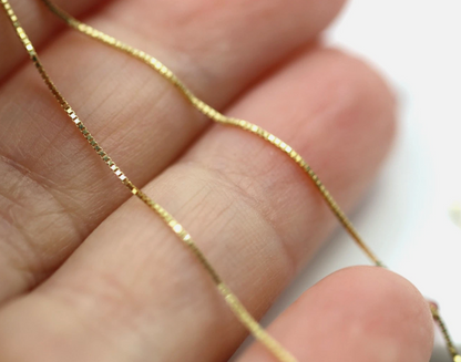 Genuine 18ct 18k 750 Yellow Gold Fine Box Chain 50cm Necklace Chain