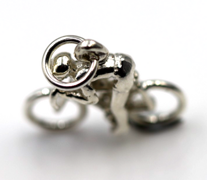Genuine Sterling Silver 925 Cyclist Bicycle Road Racing Charm Pendant