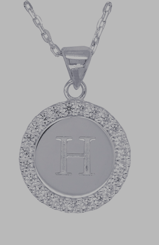 Sterling Silver 925 Cubic Zirconia Initial Pendant with 45cm Chain - Choose your initial