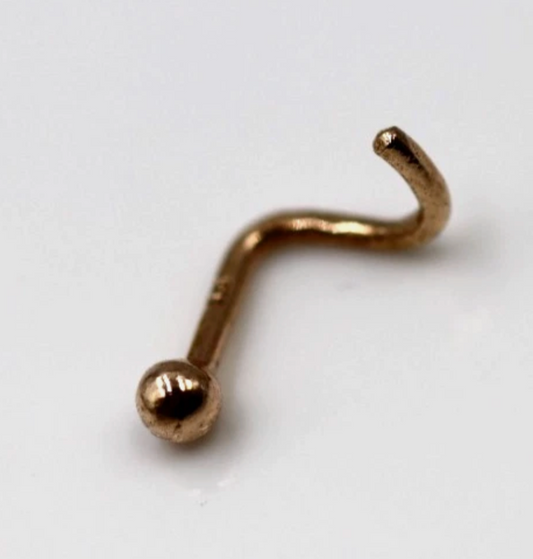 Genuine Solid 9ct 9k Yellow, Rose or White Gold 2.5mm Nose Stud Hallmarked 375