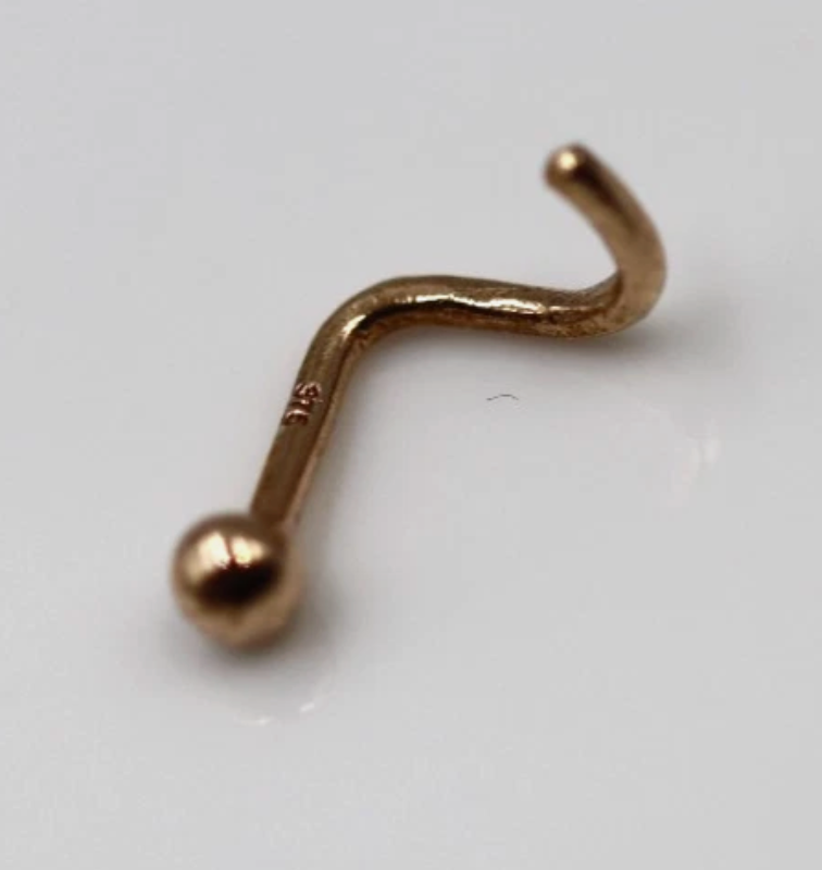 Genuine Solid 9ct 9k Yellow, Rose or White Gold 2.5mm Nose Stud Hallmarked 375