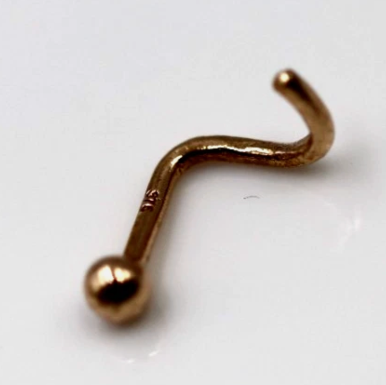 Genuine Solid 9ct 9k Yellow, Rose or White Gold 2.5mm Nose Stud Hallmarked 375