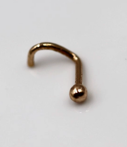 Genuine Solid 9ct 9k Yellow, Rose or White Gold 2.5mm Nose Stud Hallmarked 375