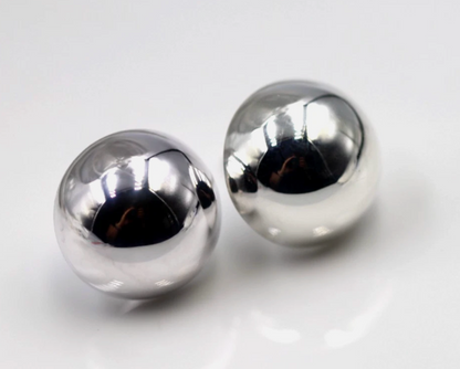 Genuine Sterling Silver 925 Half 12mm Dome Ball Round Earrings Studs