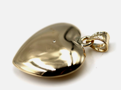 Kaedesigns 9ct Medium Bubble Yellow, Rose or White Gold Diamond Heart Pendant