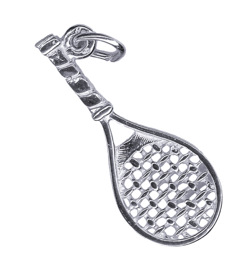 Genuine Sterling Silver 925 Tennis Racquet Charm or Pendant