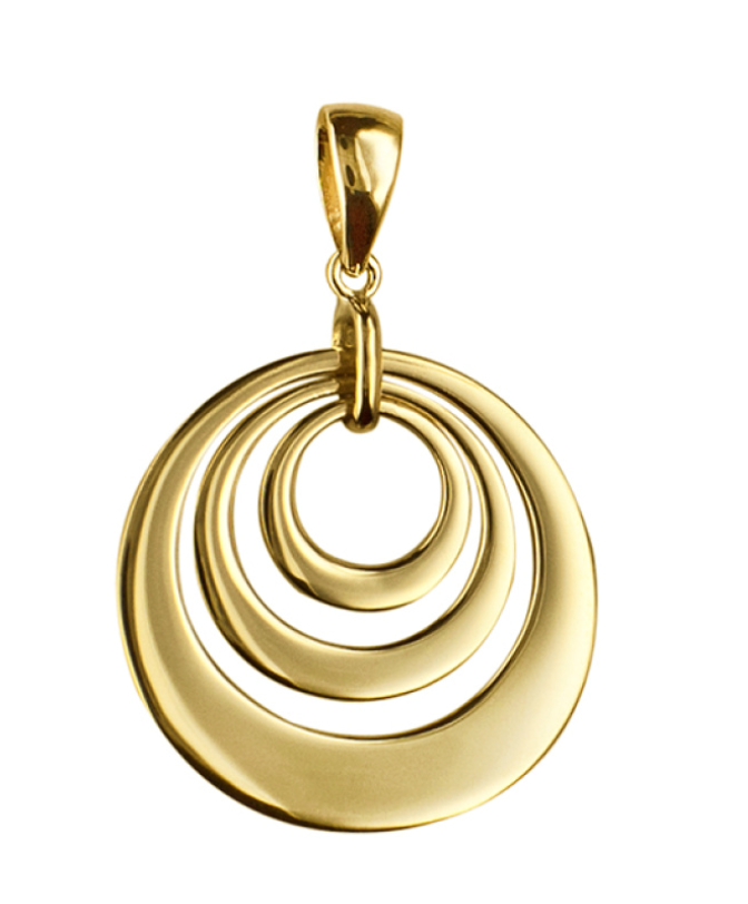 Genuine 9ct 9K 375 Yellow Gold Plain Triple Disc Pendant 20mm
