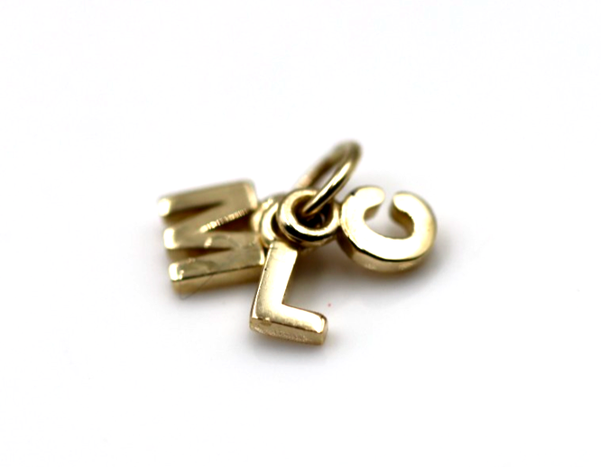 Genuine 9ct 9kt Genuine Tiny Small Yellow, Rose or White Gold Initial Pendant Charms MLC