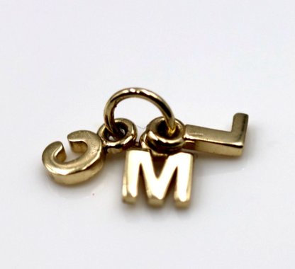 Genuine 9ct 9kt Genuine Tiny Small Yellow, Rose or White Gold Initial Pendant Charms MLC