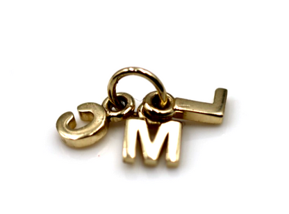 Genuine 9ct 9kt Genuine Tiny Small Yellow, Rose or White Gold Initial Pendant Charms MLC