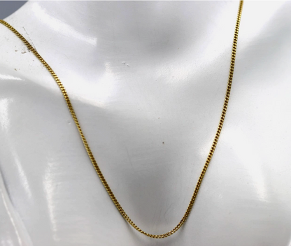 Genuine 18ct 18k 750 Yellow Gold Curb Kerb Chain 45cm Necklace 47.5cm