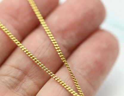 Genuine 18ct 18k 750 Yellow Gold Curb Kerb Chain 45cm Necklace 47.5cm