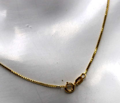 Genuine 18ct 18k 750 Yellow Gold Fine Box Chain Necklace 45cm 2.26g