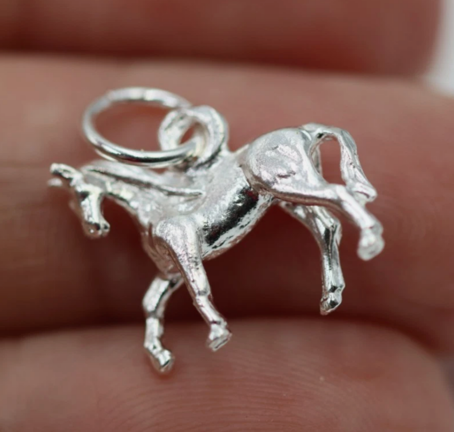 Genuine Sterling Silver 925 3D Horse Pendant Charm