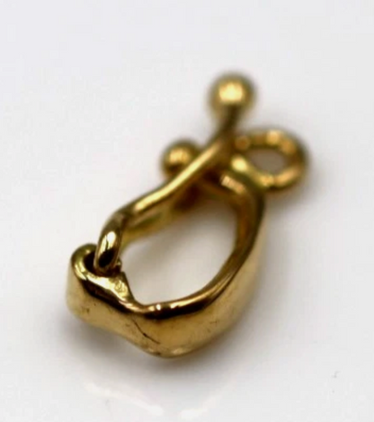 Genuine 18ct 18K Yellow Gold Oval Necklace Enhancer with Open Ring