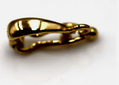 Genuine 18ct 18K Yellow Gold Oval Necklace Enhancer with Open Ring