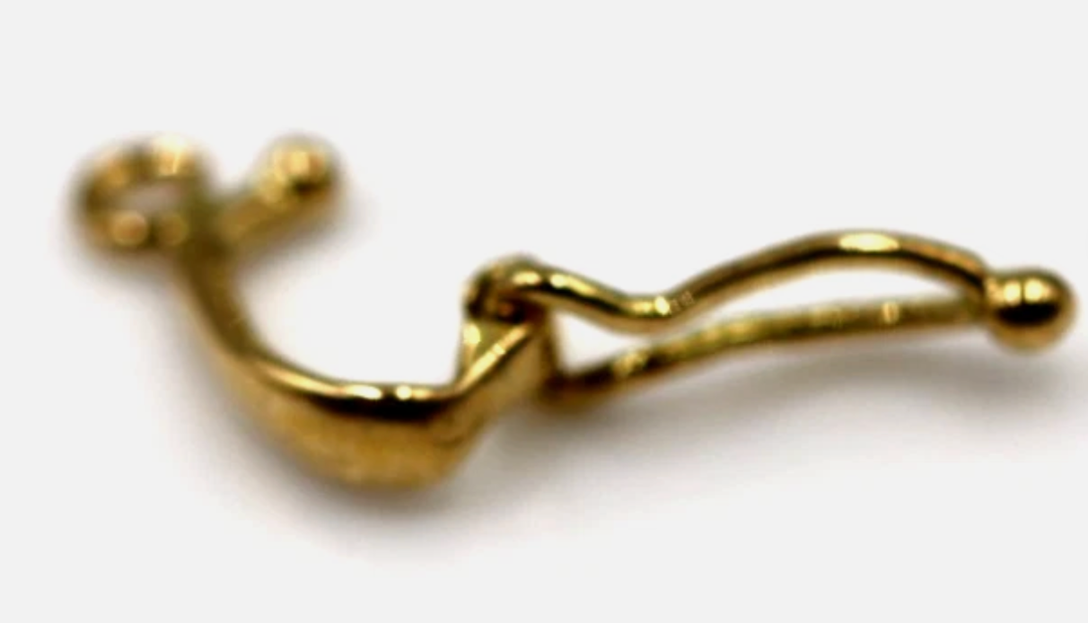 Genuine 18ct 18K Yellow Gold Oval Necklace Enhancer with Open Ring