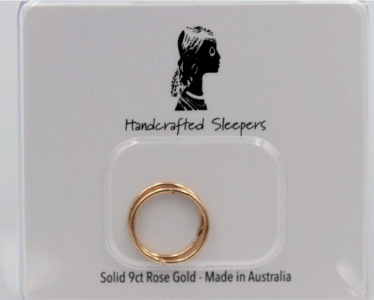 Genuine 9ct Yellow, Rose or White Gold Sleepers Hinged Earrings Plain 12mm