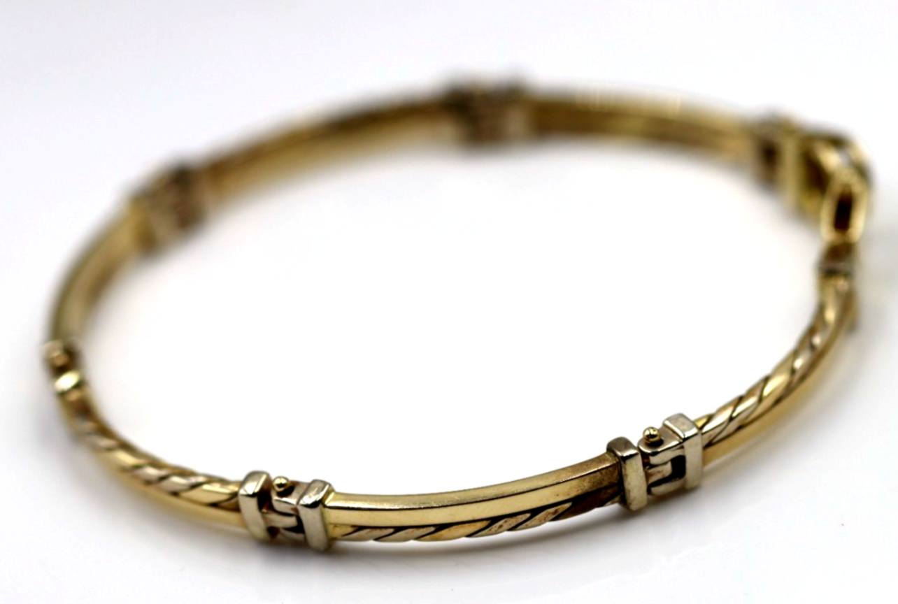 Genuine 14ct 14k 585 Yellow & White Gold 20cm Bracelet 17.32grams