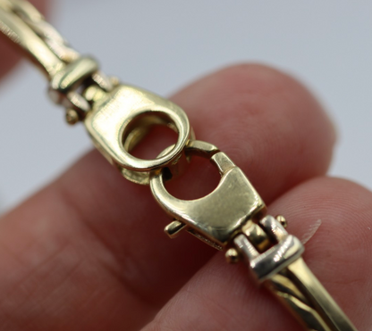 Genuine 14ct 14k 585 Yellow & White Gold 20cm Bracelet 17.32grams