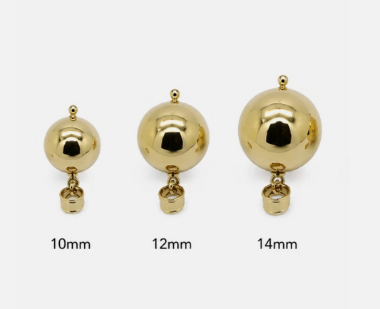 New 9ct Yellow Or Rose Or White Gold 10mm Or 12mm Or 14mm Plain Ball Pendant