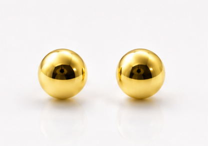 Kaedesigns Genuine 9ct 9k Yellow OR Rose Gold 5mm Flat Stud Ball Earrings