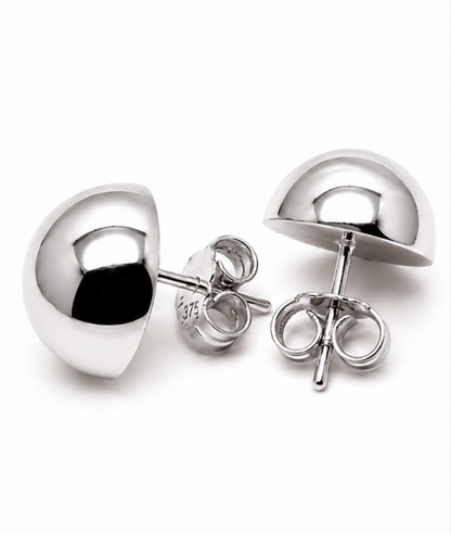 Kaedesigns New 9ct 9K Plain Yellow, Rose or White Gold 12mm Stud Half Ball Earrings