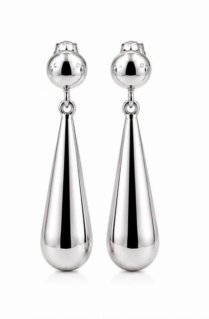 Genuine 9ct Yellow, Rose or White Gold Large Teardrop Tear Drop 10mm Half Ball Stud Earrings